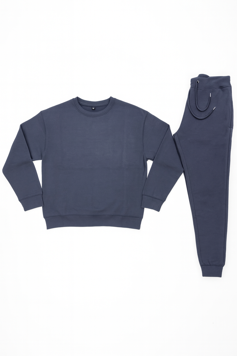 Men’s Crewneck Fleece Tracksuit – 300 GSM Sweatshirt & Jogger Set | New Trail