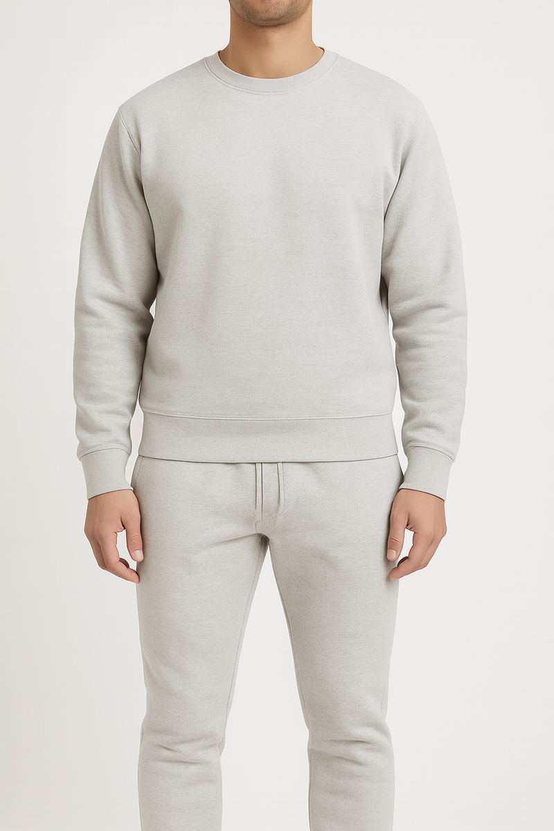 Men’s Crewneck Fleece Tracksuit – 300 GSM Sweatshirt & Jogger Set | New Trail