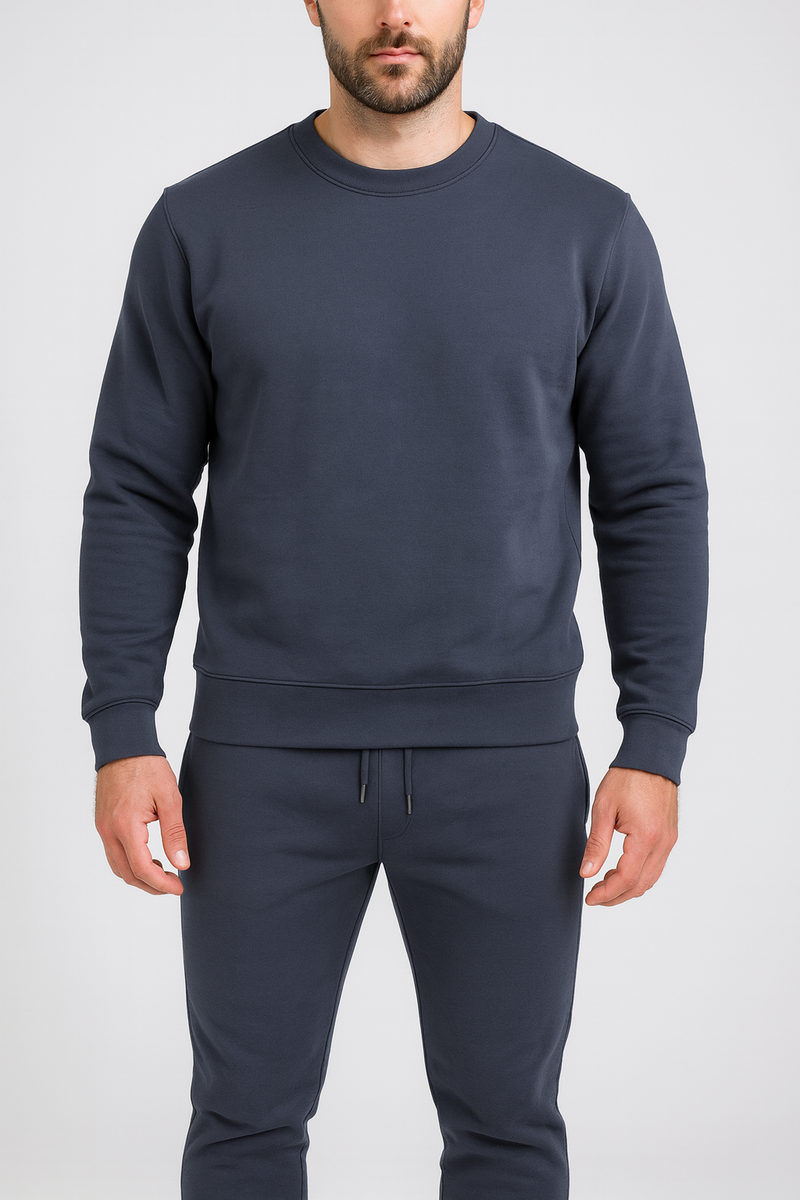 Men’s Crewneck Fleece Tracksuit – 300 GSM Sweatshirt & Jogger Set | New Trail