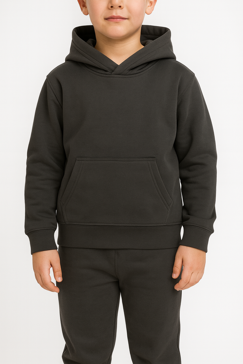 Kids 300 GSM Hooded Fleece Tracksuit – Pullover Hoodie & Jogger Set | New Trail