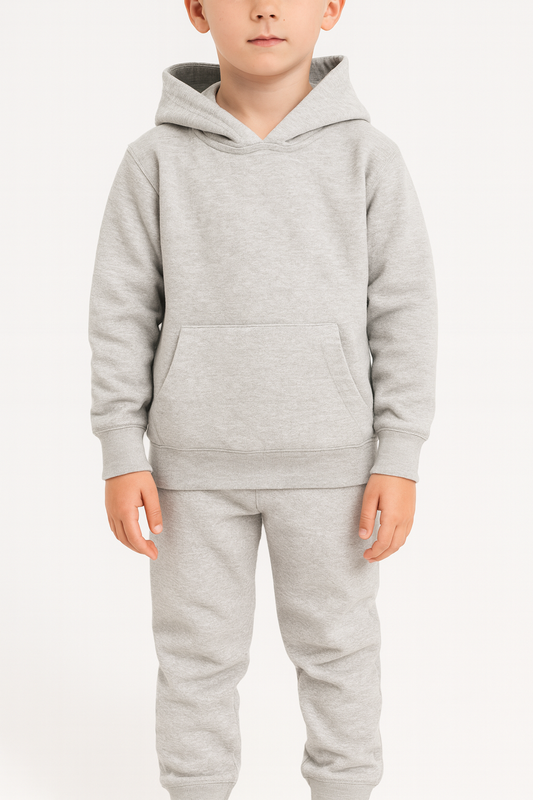 Kids 300 GSM Hooded Fleece Tracksuit – Pullover Hoodie & Jogger Set | New Trail