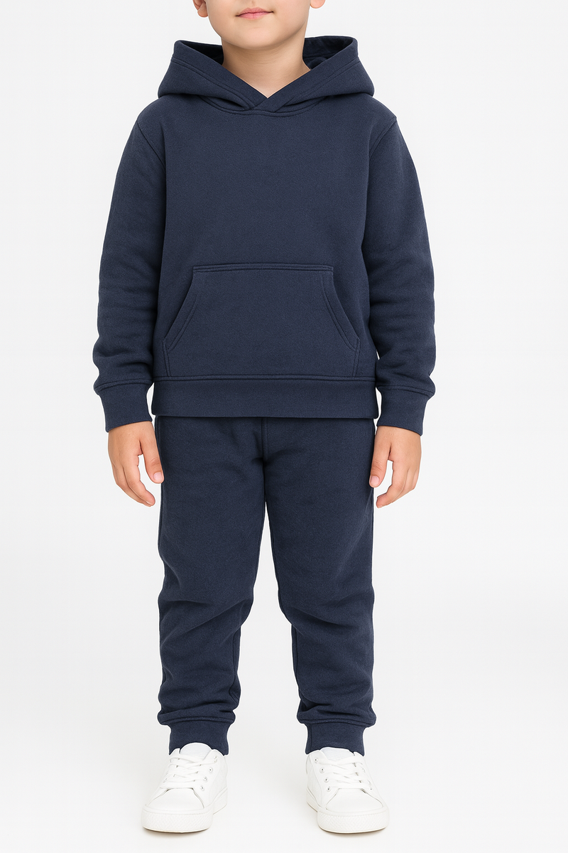 Kids 300 GSM Hooded Fleece Tracksuit – Pullover Hoodie & Jogger Set | New Trail