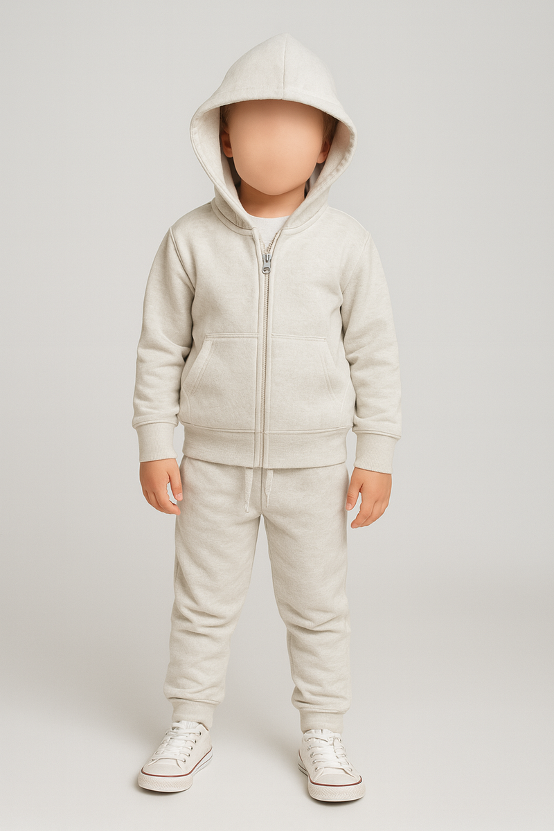Kids 300 GSM Zipper Tracksuit – Fleece Hoodie & Jogger Set | New Trail