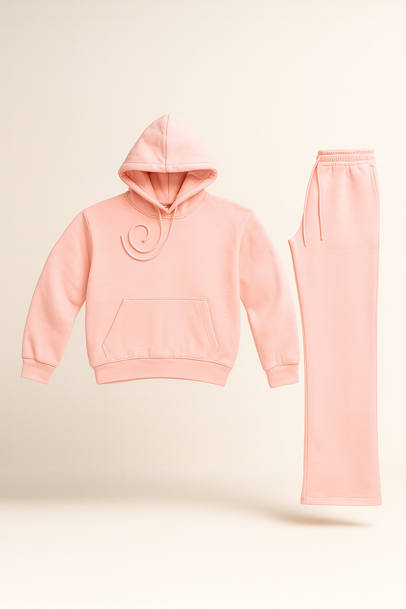 Ladies Wide-Leg Fleece Tracksuit – 300 GSM Pullover Hoodie Set | New Trail